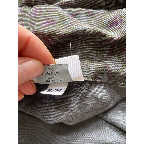 Habitat Set Small Medium S/M Skirt Two Piece Beige Olive Tencel Blouse - Picture 7 of 11